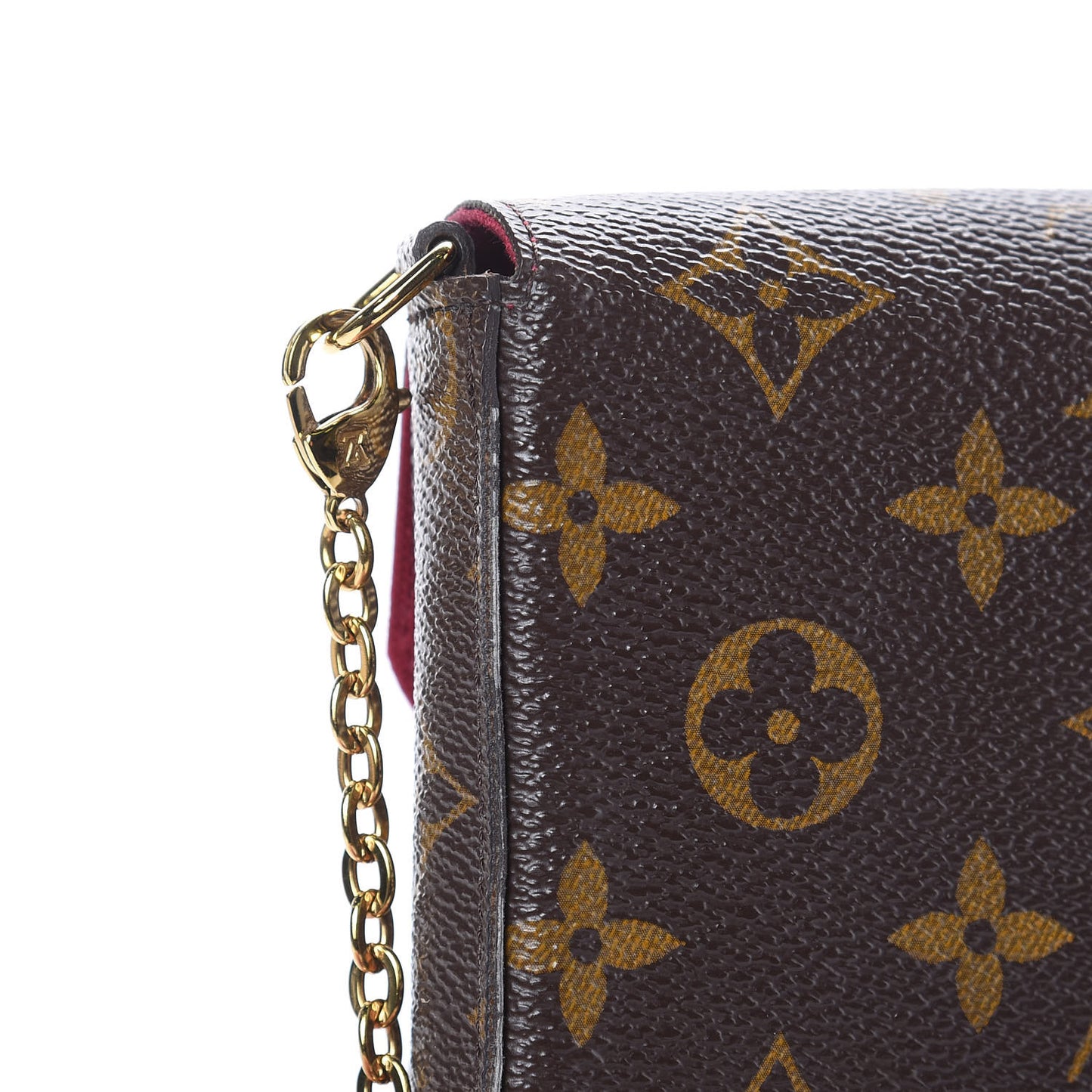 Monogram Pochette Felicie Chain Wallet Fuchsia