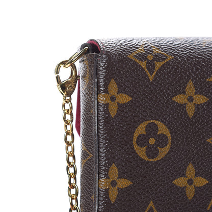 Louis Vuitton Monogram Pochette Felicie Chain Wallet Fuchsia 9 of 17