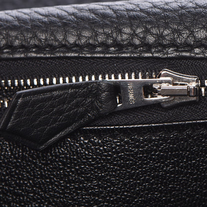 Hermes Taurillon Clemence Shoulder Kelly 40 Black 21 of 33