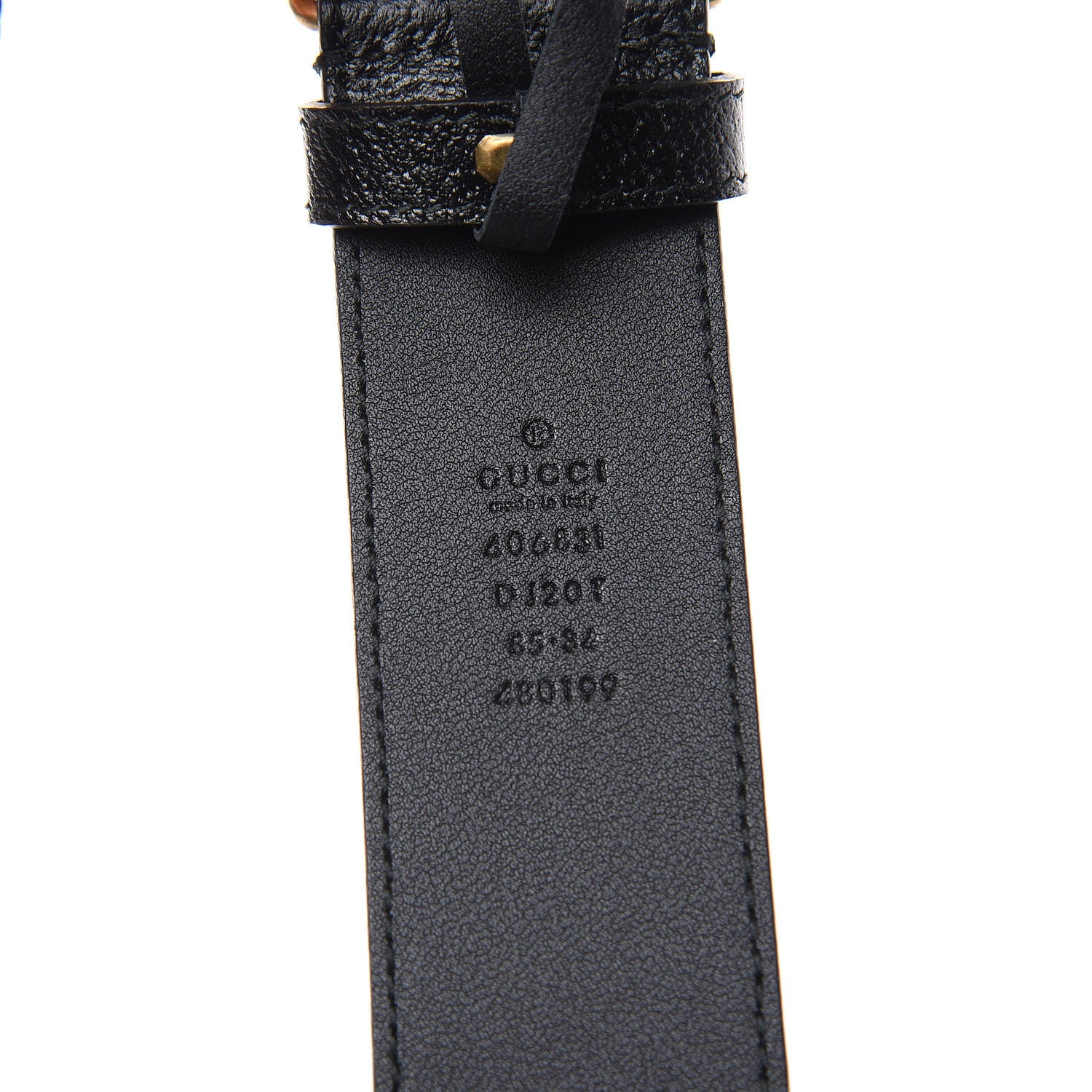 Gucci Textured Calfskin Double G 40mm Belt 85 34 Black 6 of 6