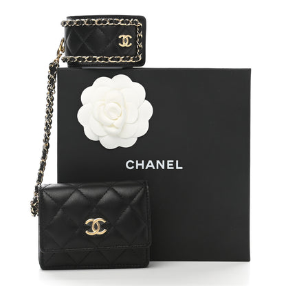 Chanel Lambskin Quilted Flap Card Holder With Cuff Black 12 of 12