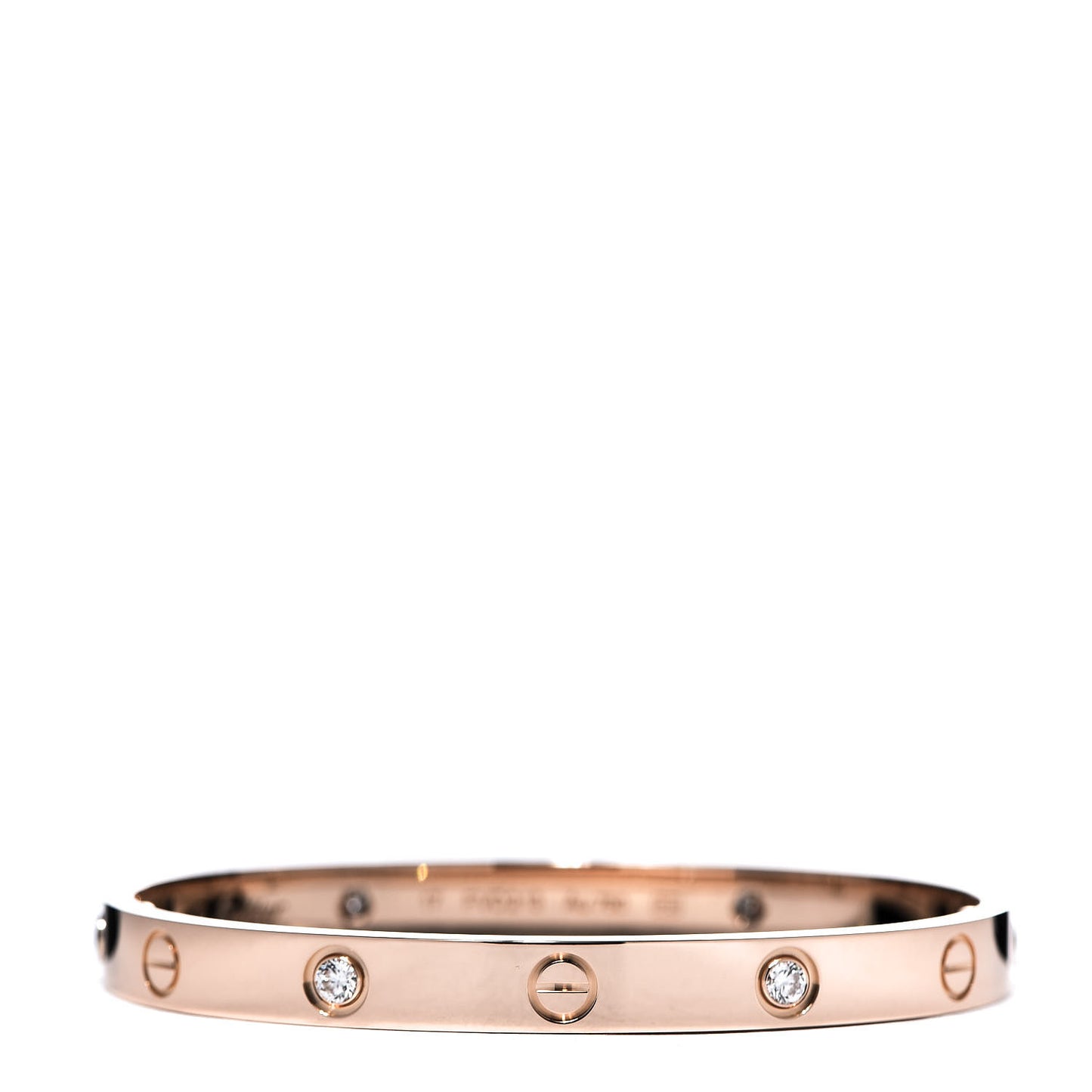18K Pink Gold 4 Diamond LOVE Bracelet 17