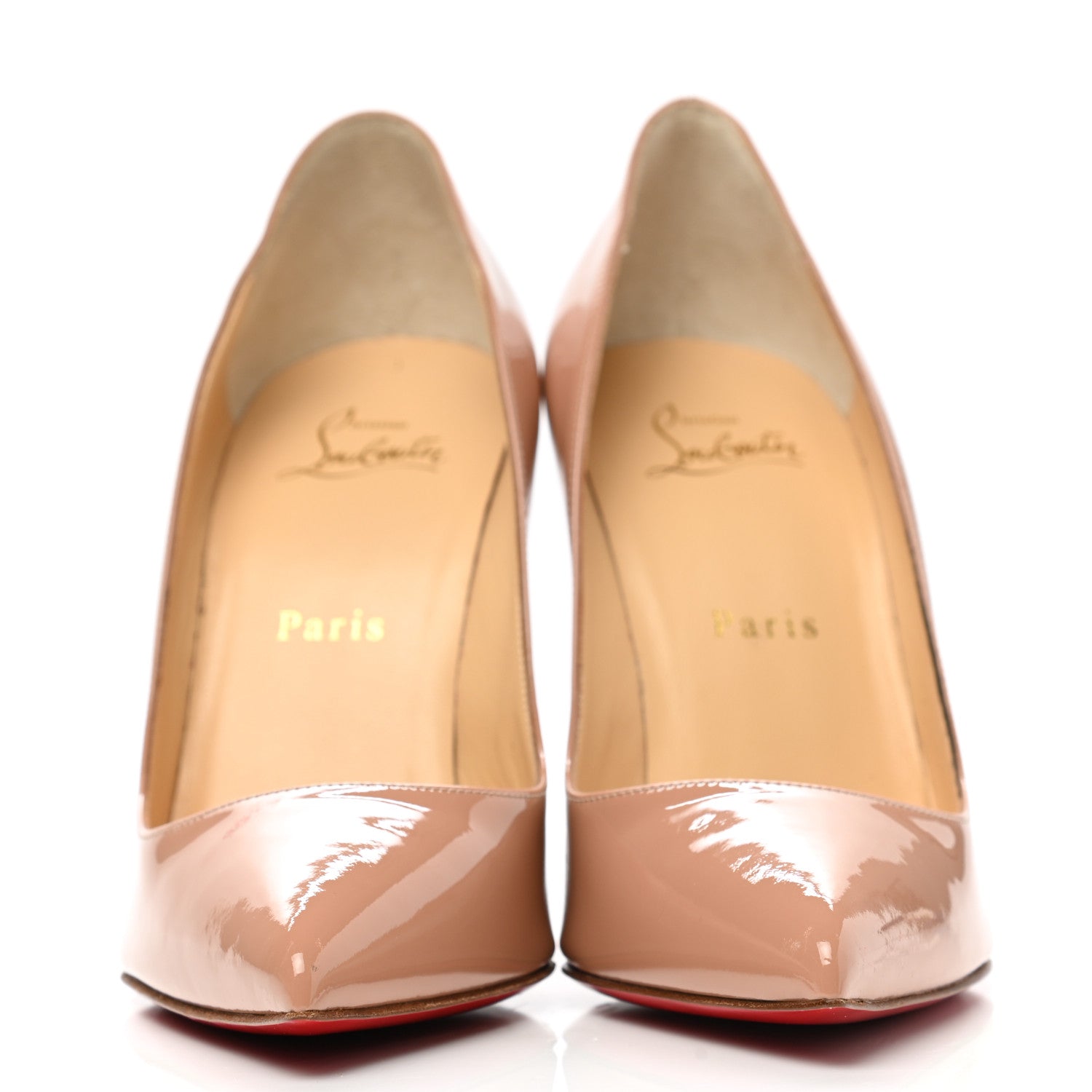 Christian Louboutin Patent Pigalle Follies 100 Pumps 38 Nude 2 of 9