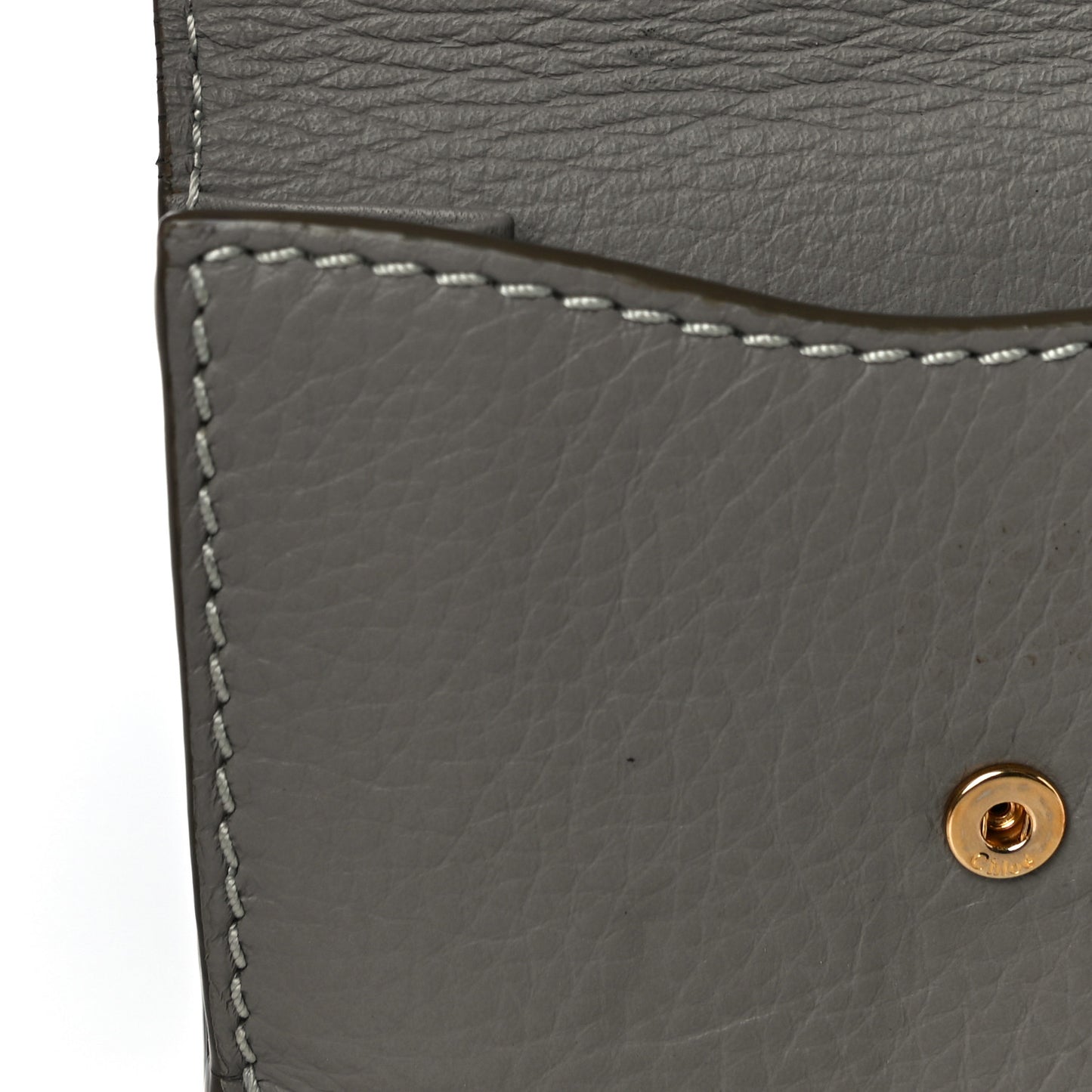 Grained Calfskin Marcie Square Wallet Cashmere Grey