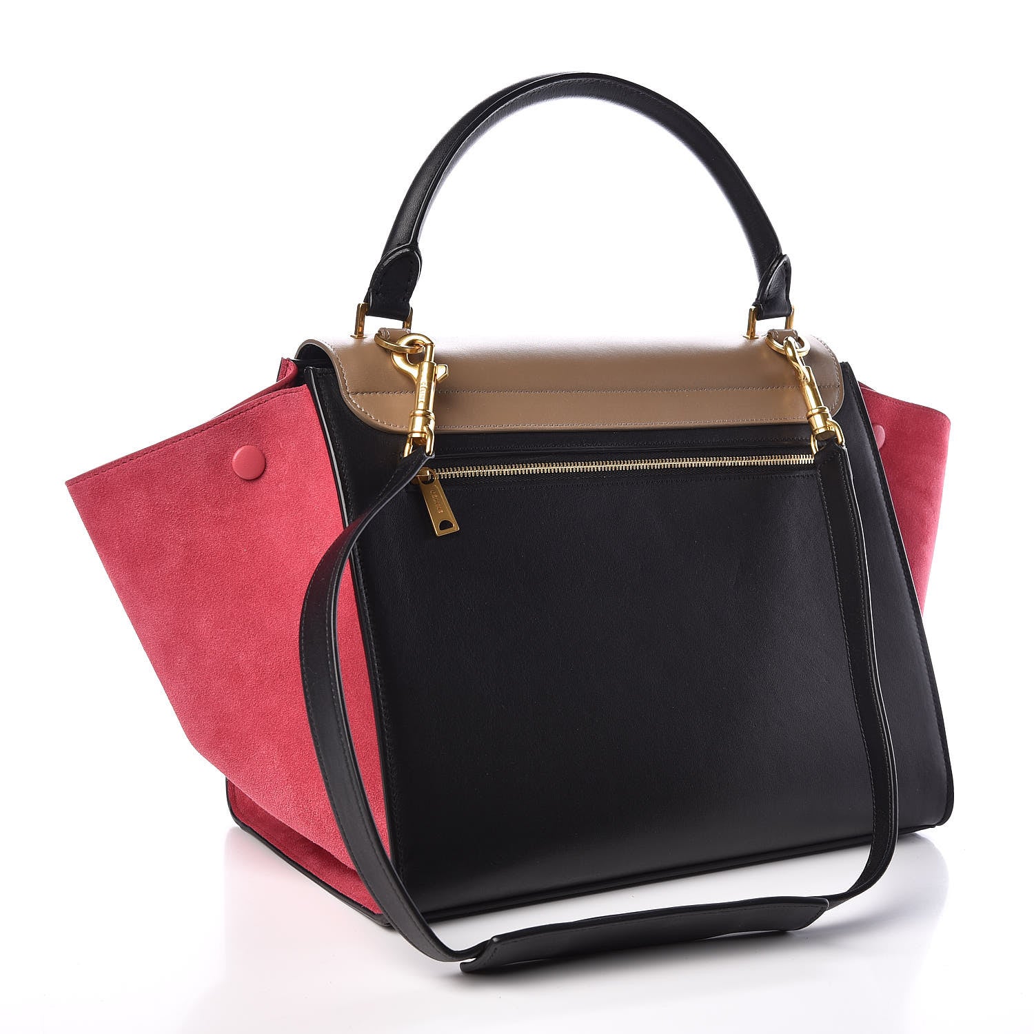 Celine Smooth Calfskin Suede Medium Tri-Color Trapeze 4 of 9