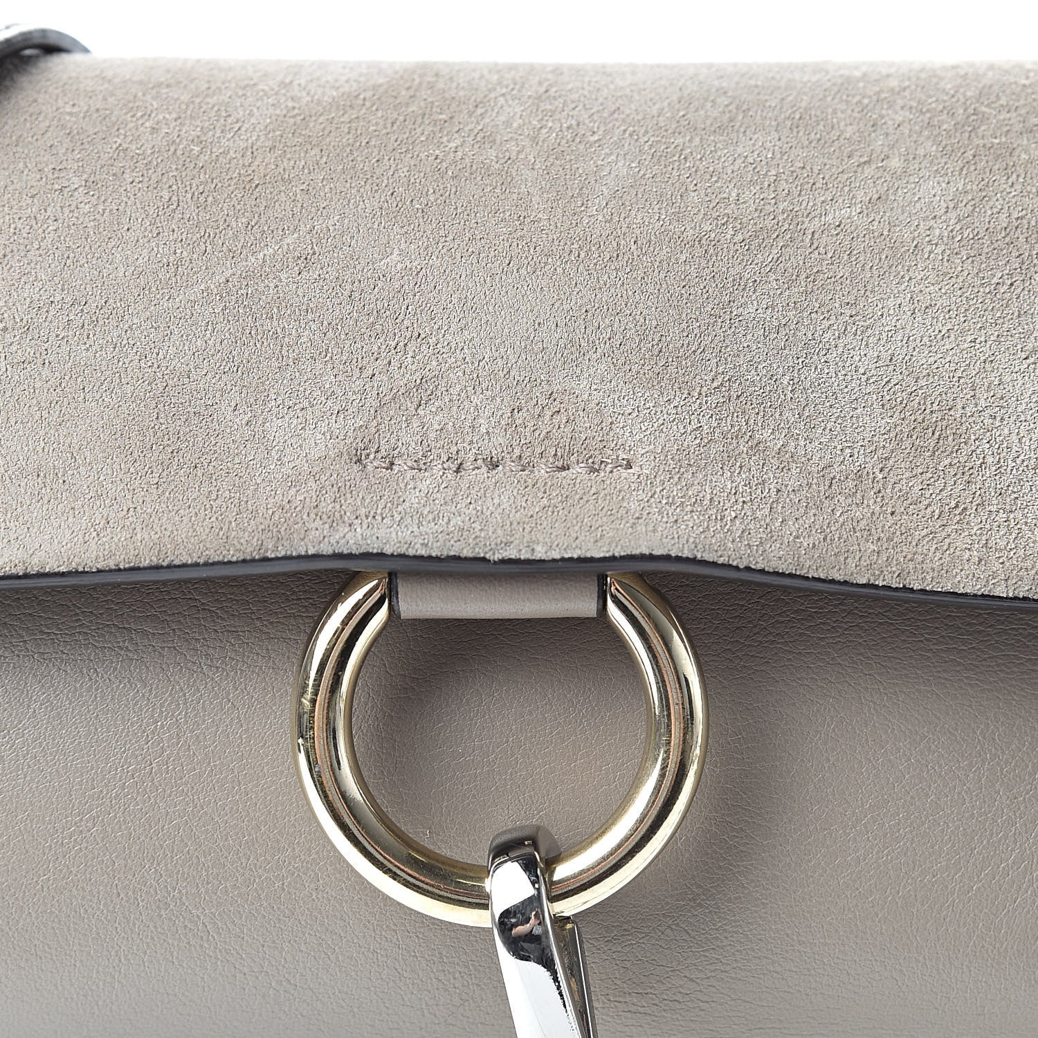 Chloe Suede Calfskin Mini Faye Shoulder Bag Motty Grey 8 of 12