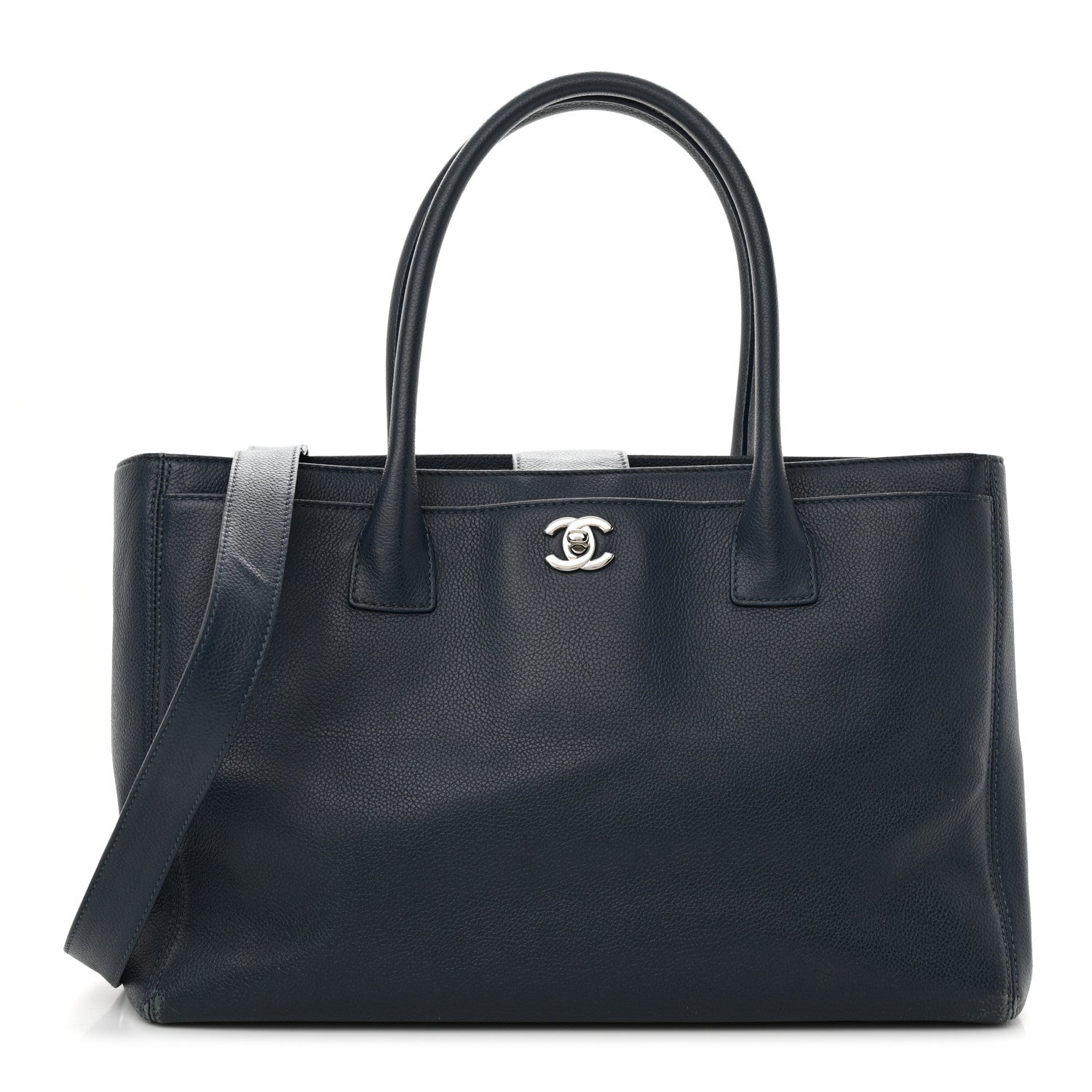Chanel Calfskin Cerf Executive Shopper Tote Blue 1 of 17
