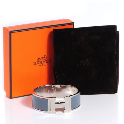 Hermes Enamel Clic Clac H Wide Bracelet PM Slate 5 of 5