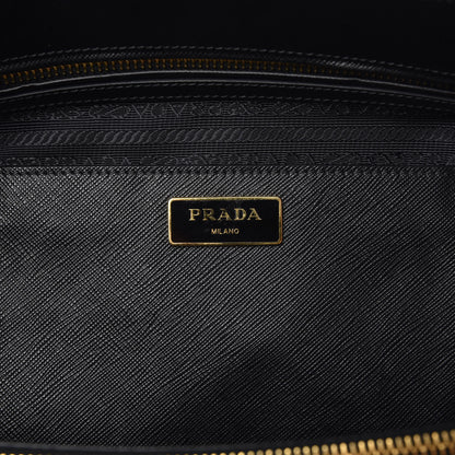 Prada Saffiano Lux Bi-Color Medium Galleria Double Zip Tote Black White 5 of 10