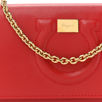 Salvatore Ferragamo Calfskin City Wallet On Chain Red 7 of 11