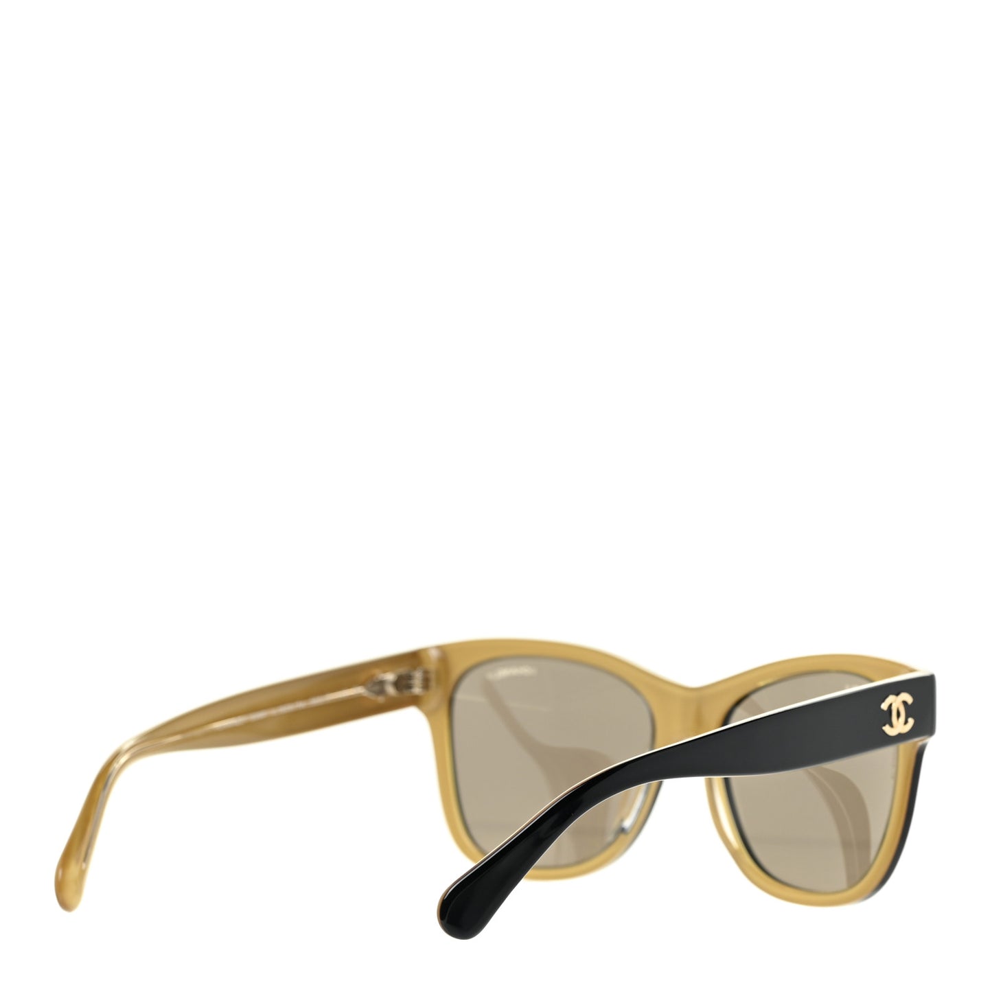 Acetate Mirrored Runway Square Sunglasses 5380 Black Gold