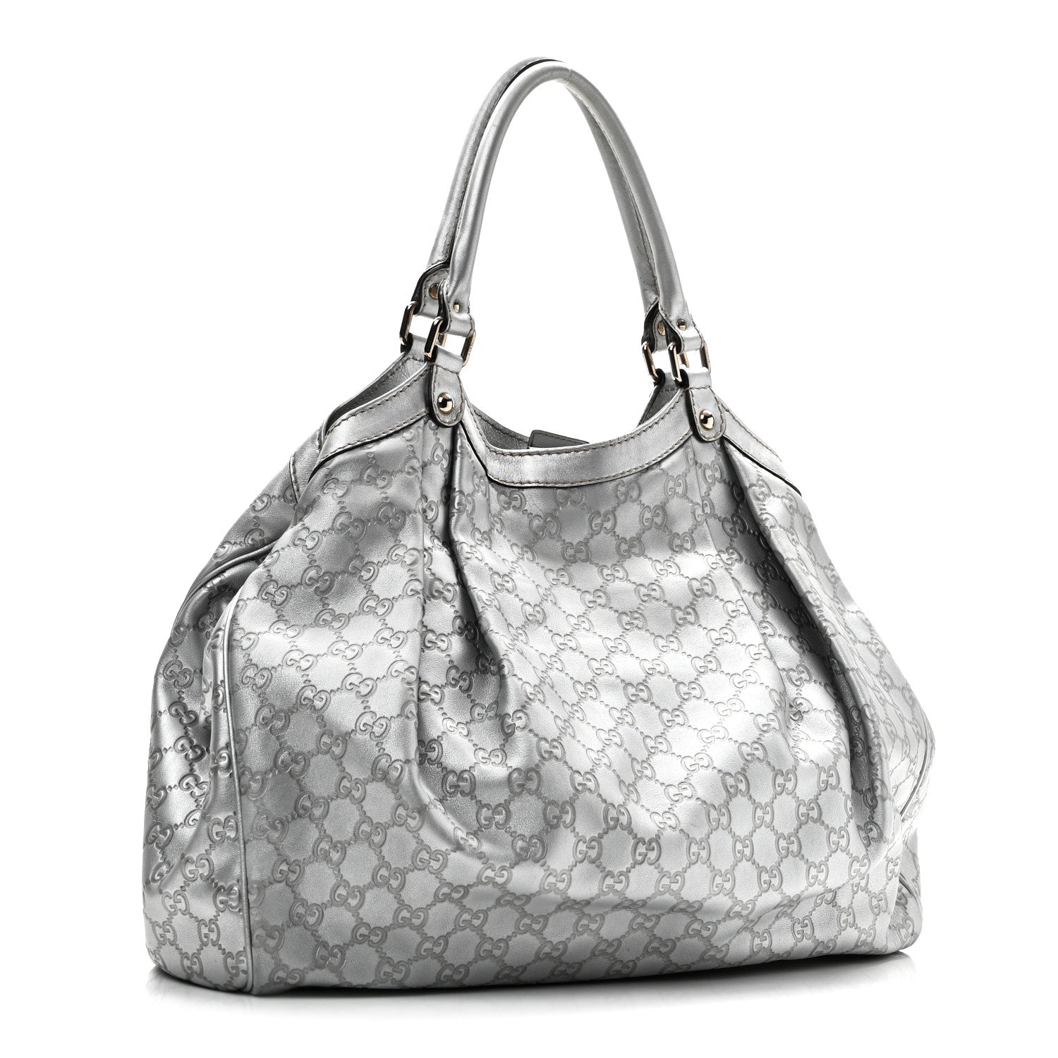 Gucci Guccissima Large Sukey Tote Silver 3 of 12