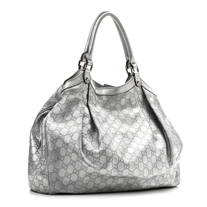 Gucci Guccissima Large Sukey Tote Silver 3 of 12