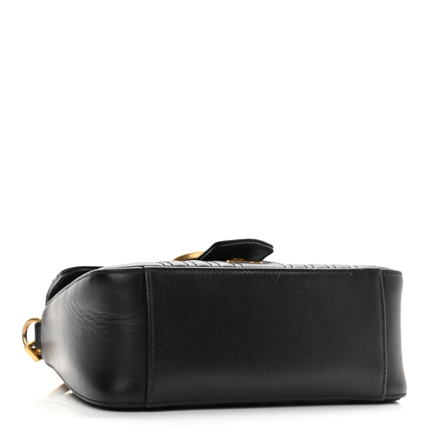 Calfskin Matelasse Mini GG Marmont Top Handle Shoulder Bag Black