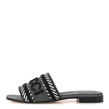 Gucci Plain Spain Denim Logo Slide Sandals 37 Light Blue 1 of 11