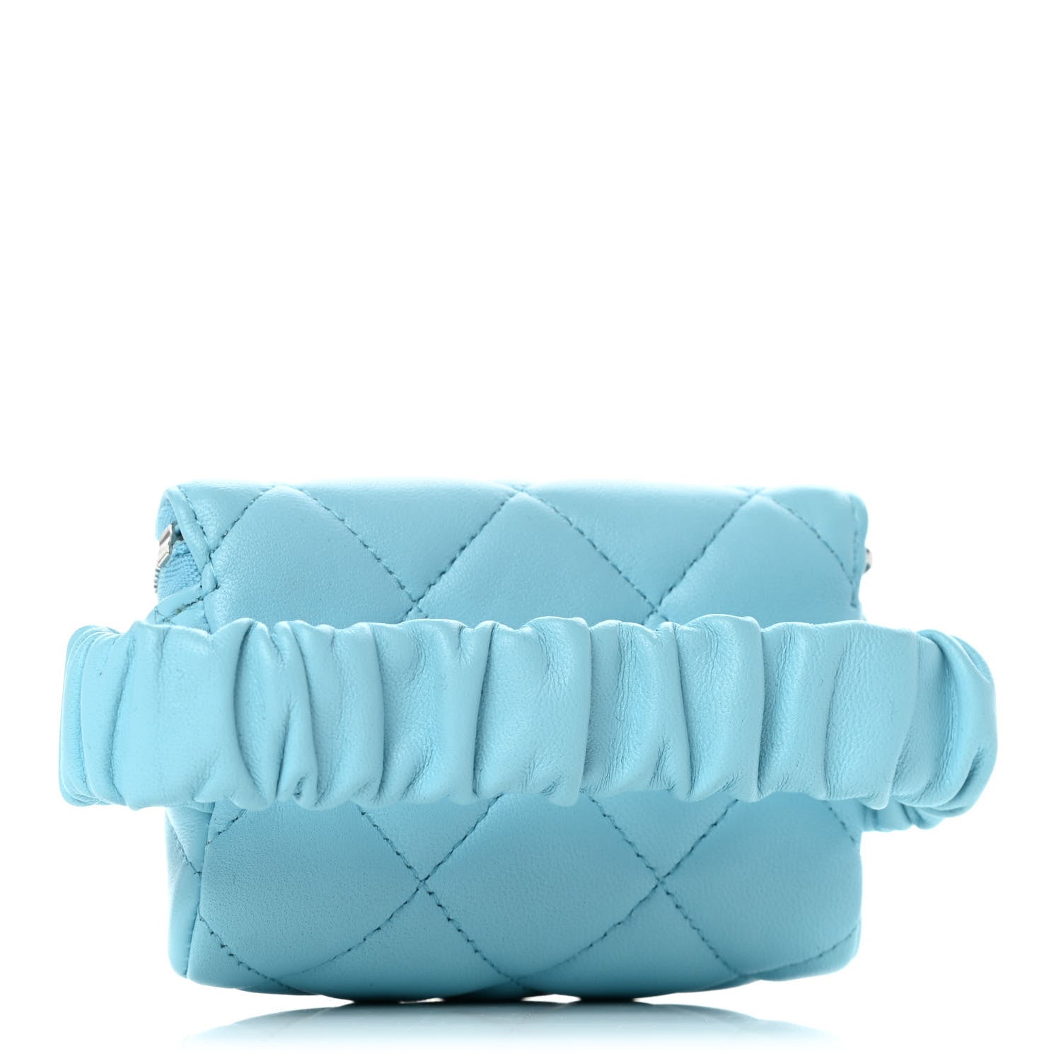 Chanel Lambskin Quilted Arm Coin Purse Neon Blue 3 of 11