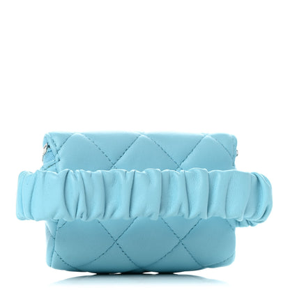 Chanel Lambskin Quilted Arm Coin Purse Neon Blue 3 of 11