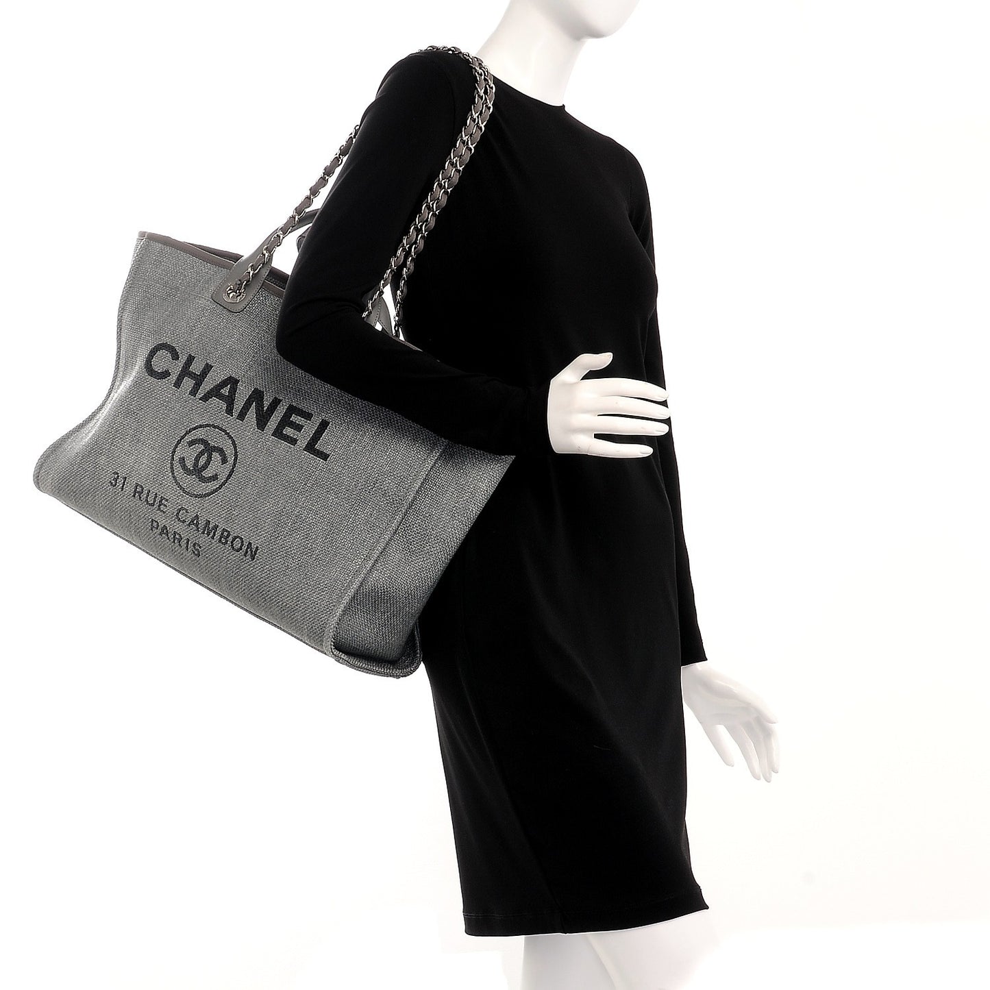 Canvas Large Deauville Tote Grey