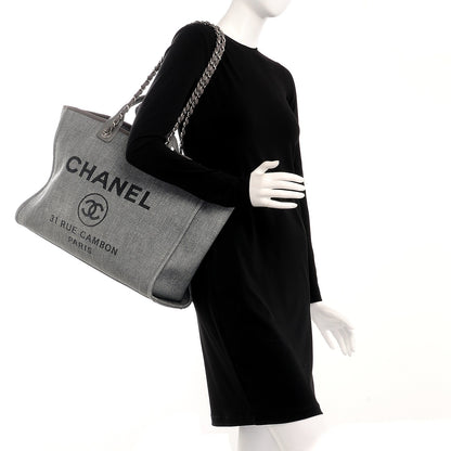 Chanel Canvas Large Deauville Tote Grey 2 of 8
