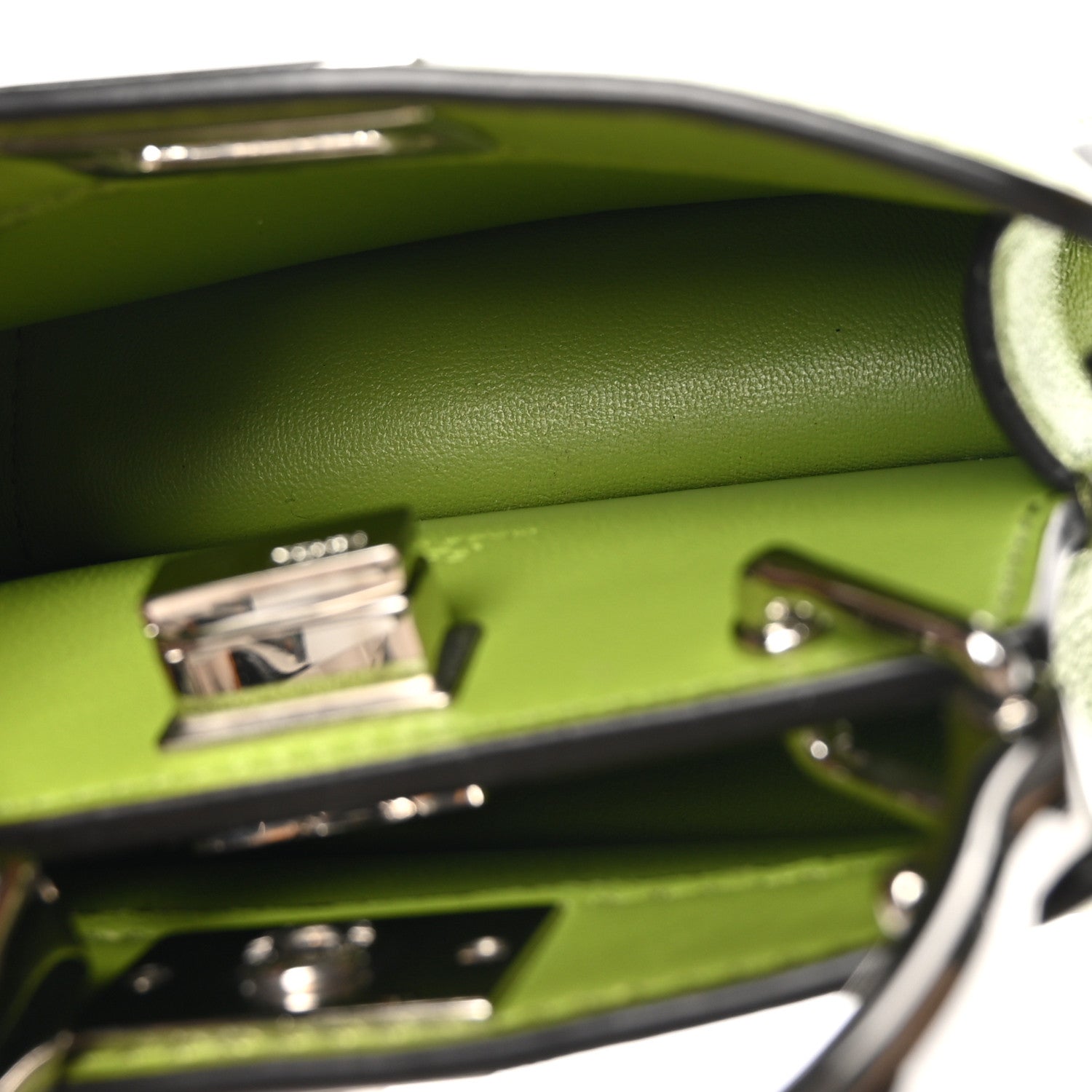 Fendi Shiny Nappa Nano Peekaboo Maxi Handle Satchel Wasabi 5 of 10