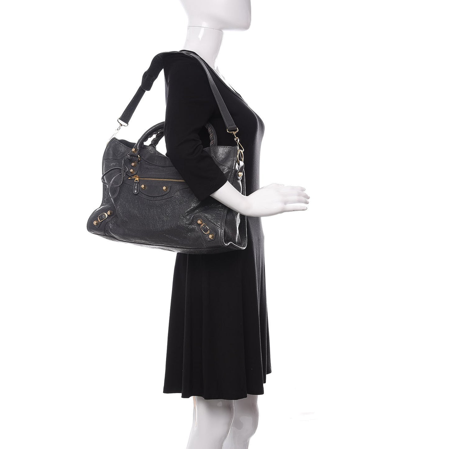 Agneau Giant 12 Gold Hardware City Gris Fossile