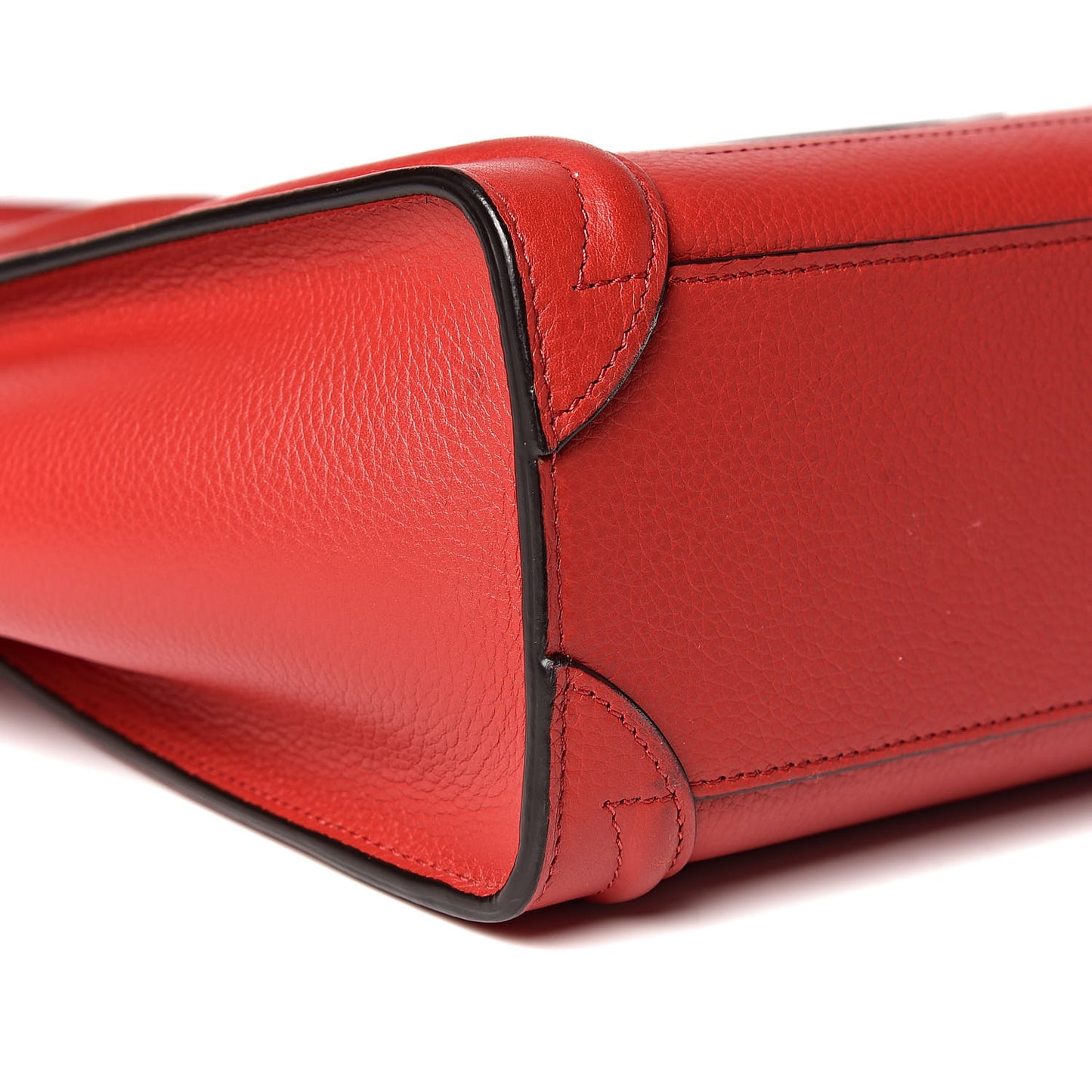 Drummed Calfskin Nano Luggage Red