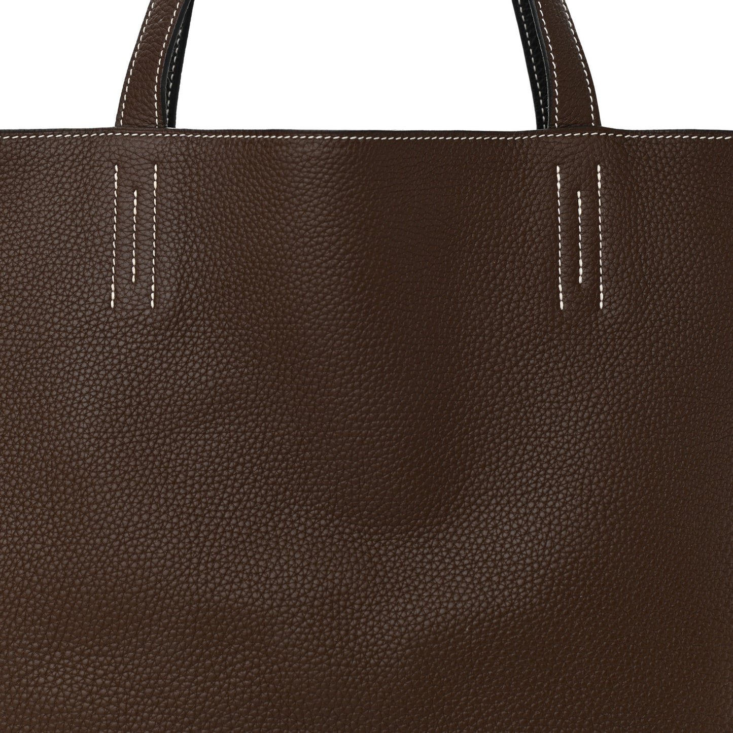 Taurillon Clemence Double Sens 45 Reversible Tote Black Havane