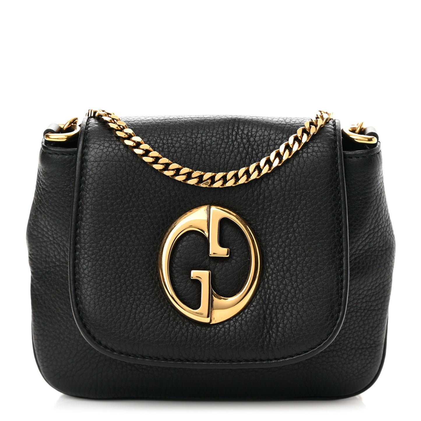 Pebbled Calfskin Small 1973 Chain Shoulder Bag Black