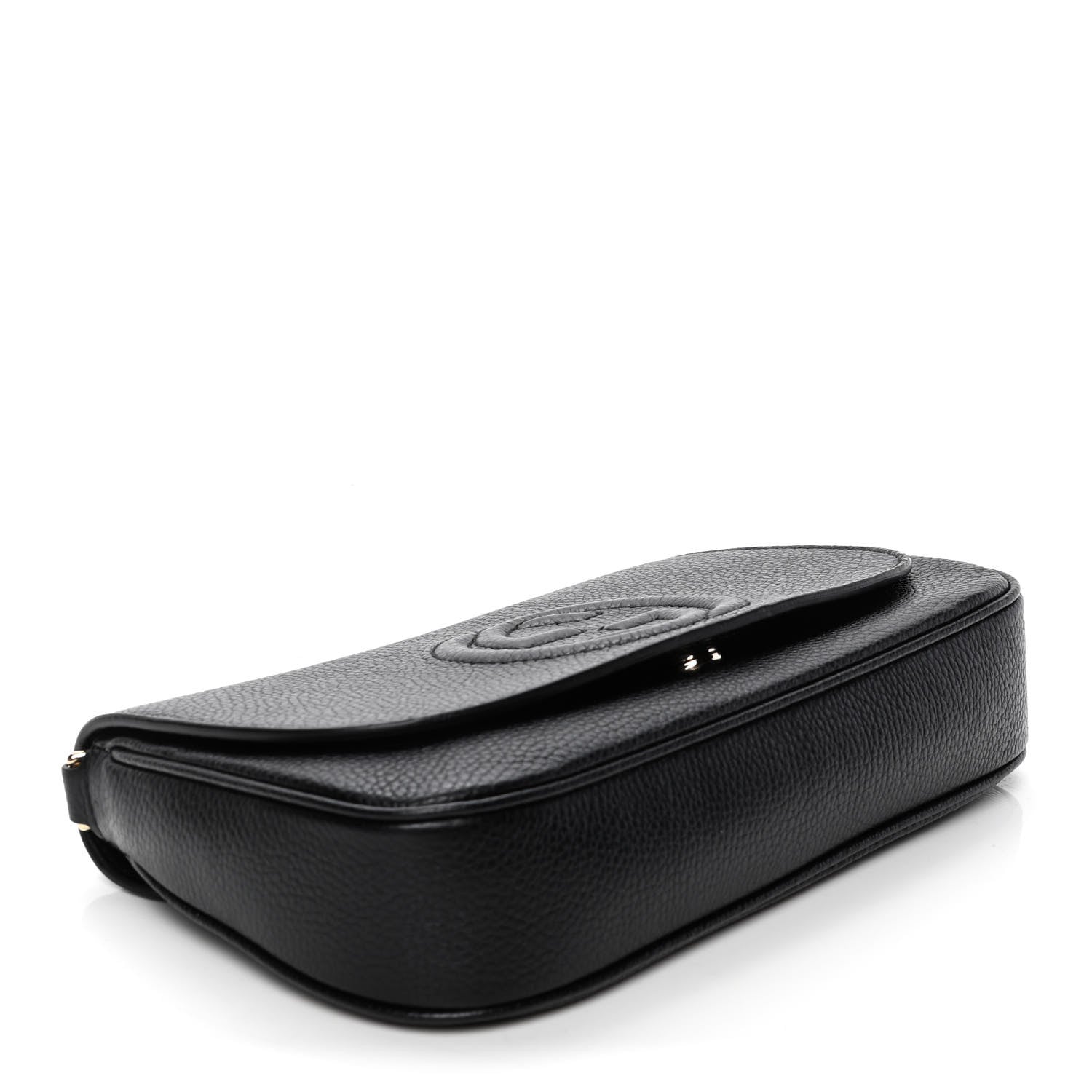 Gucci Pebbled Calfskin Medium Soho Flap Crossbody Black 3 of 4