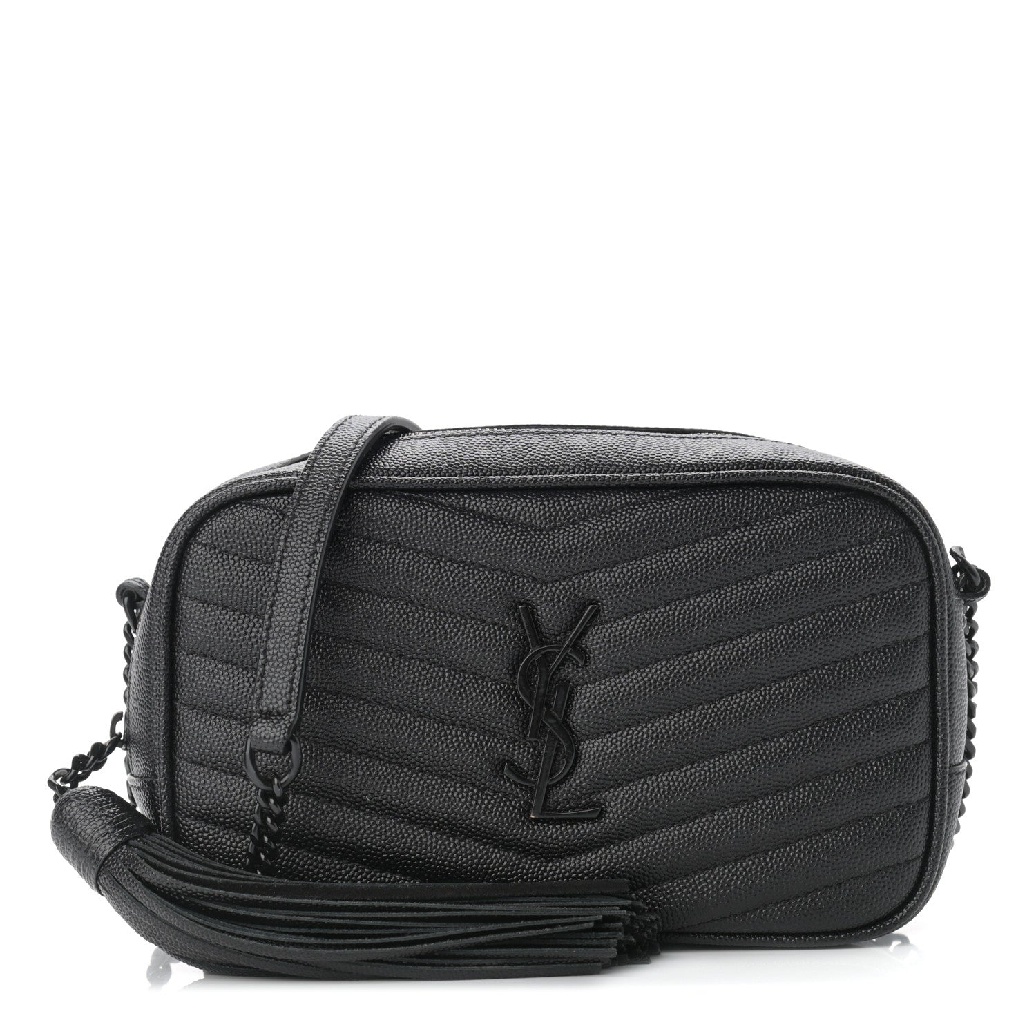 Saint Laurent Grain De Poudre Matelasse Monogram Mini Lou Camera Bag Black 1 of 10