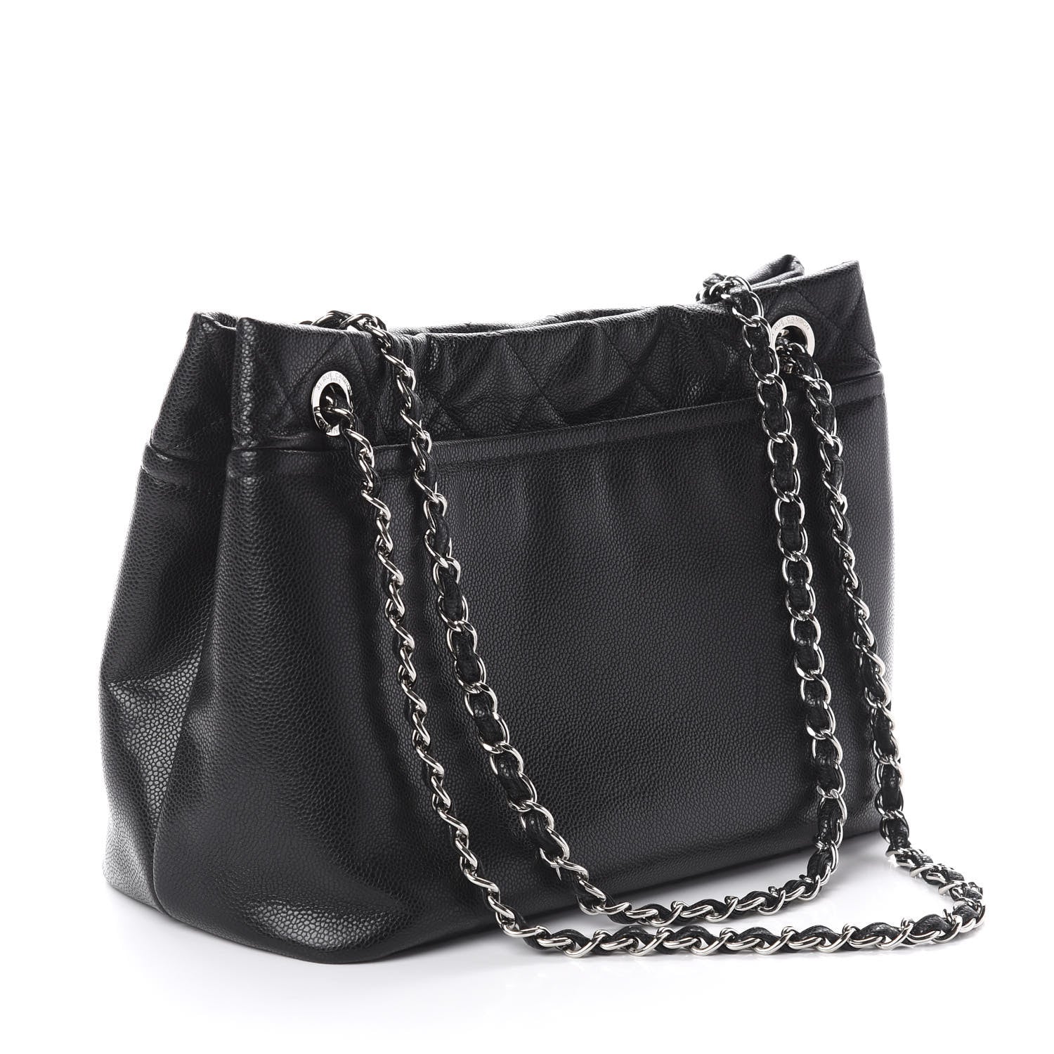 Chanel Caviar Quilted CC Timeless Soft Tote Black 2 of 9