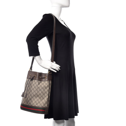 Gucci GG Supreme Monogram Web Ophidia Bucket Bag Brown 2 of 9