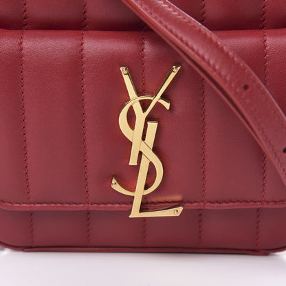 Saint Laurent Lambskin Matelasse Monogram Toy Vicky Camera Bag Red 10 of 10