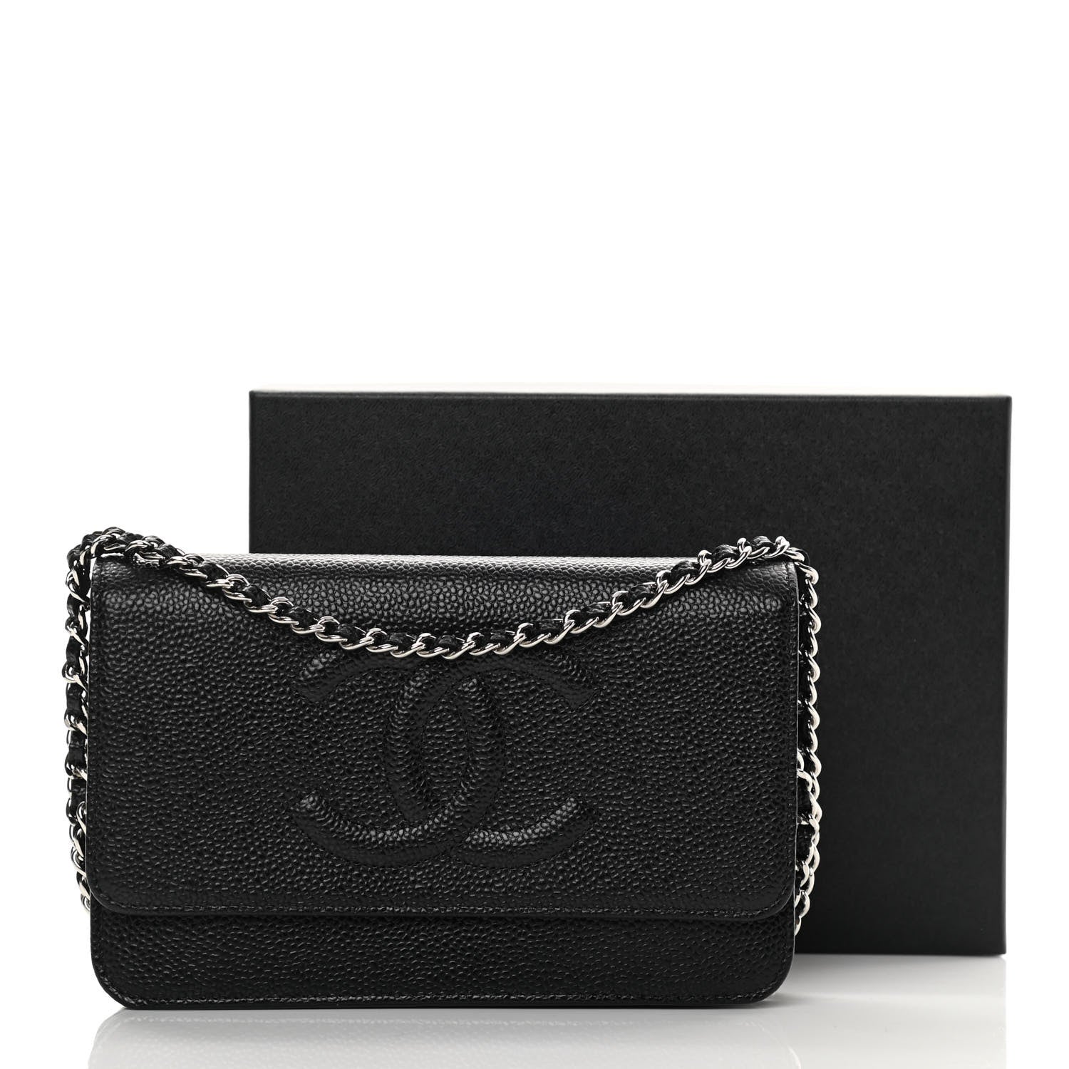 Chanel Caviar Timeless CC Wallet On Chain WOC Black 13 of 13