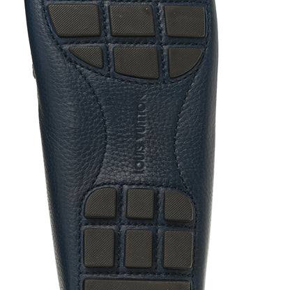 Louis Vuitton Grained Calfskin Mens Monte Carlo Car Shoe Moccasin Loafers 9 Blue 8 of 11