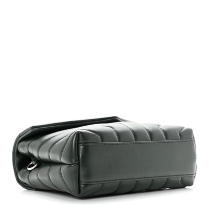 Saint Laurent Calfskin Y Quilted Monogram Toy Loulou Crossbody Bag Deep Green 3 of 9