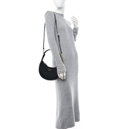 Prada Re-Nylon Spazzolato Small Arque Shoulder Bag Black 2 of 9