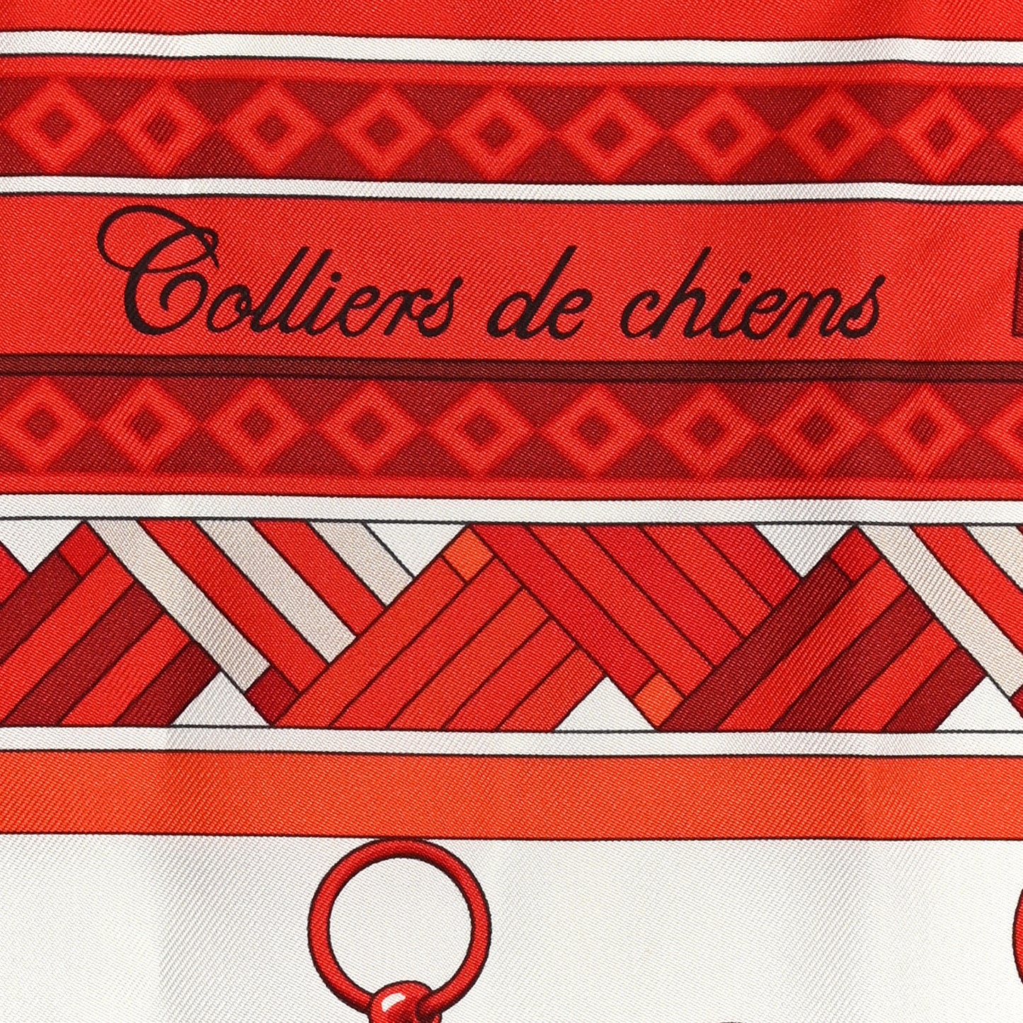 Silk Colliers de Chiens Scarf 90 Rouge Blanc Bordeaux