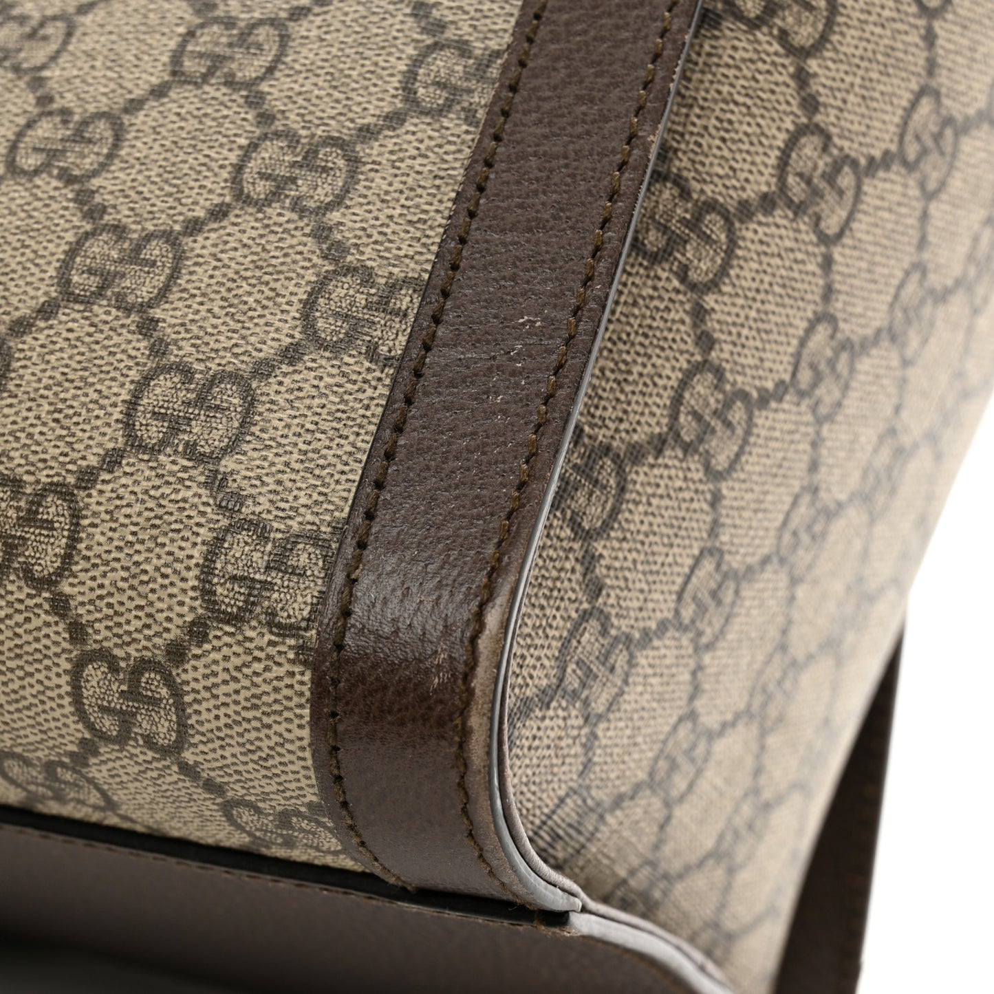 GG Supreme Monogram Web Medium Ophidia Tote Bag Brown