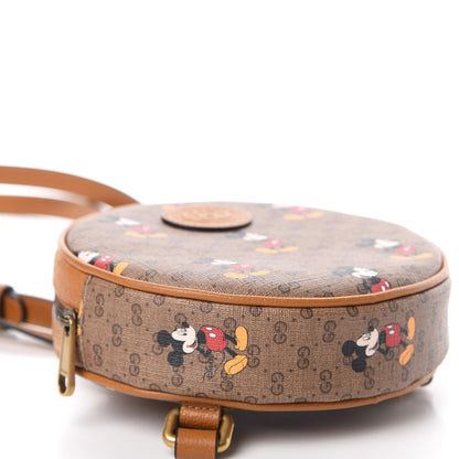 Gucci X DISNEY Mini Vintage GG Supreme Monogram Mickey Mouse Round Backpack Beige Vintage Sun Oil 6 of 8