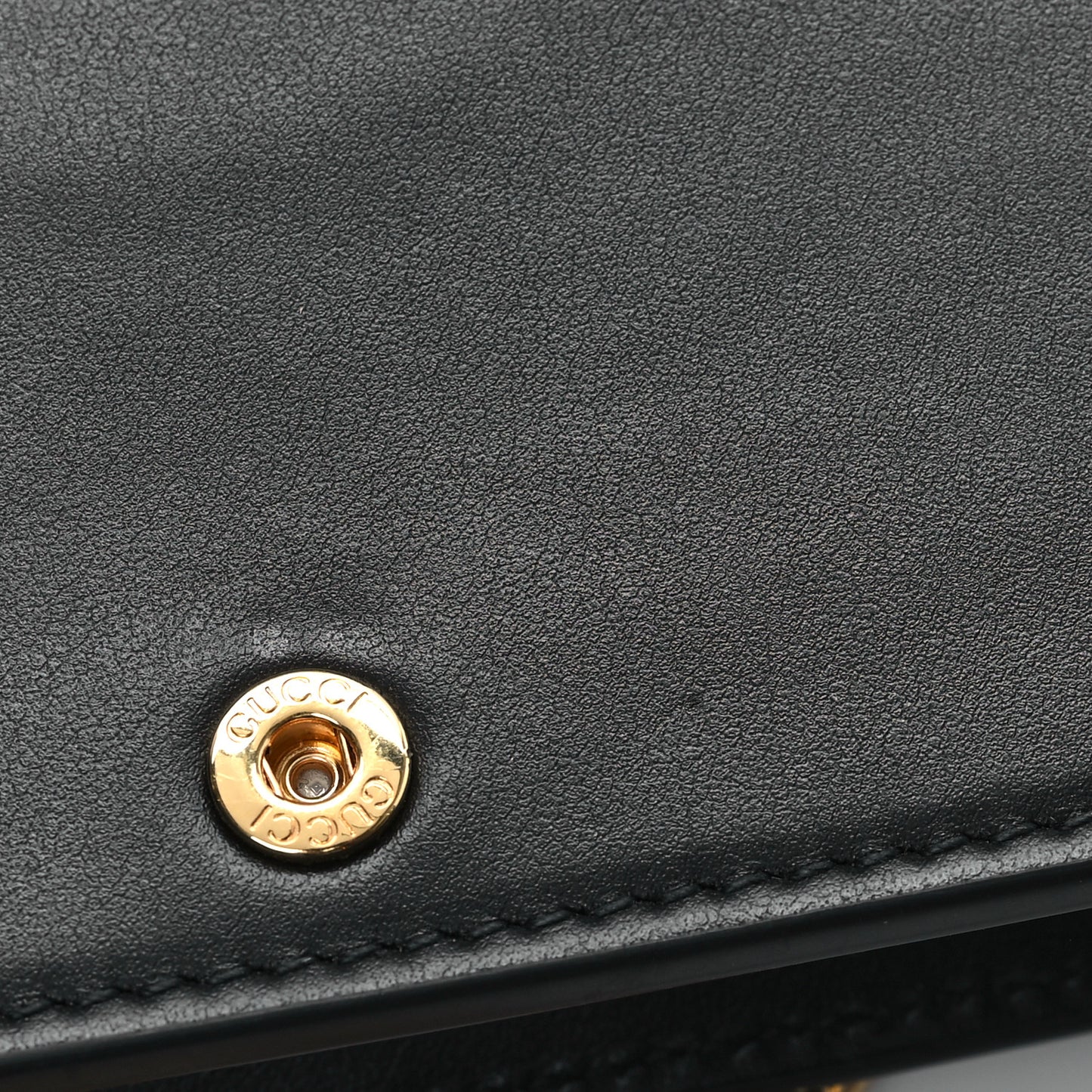 Calfskin GG Matelasse Chain Wallet Black