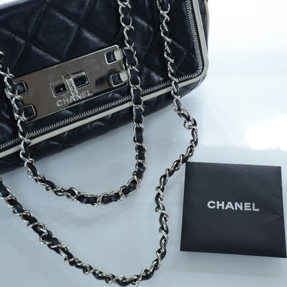 Chanel Lambskin Quilted East West Flap Navy 11 of 11