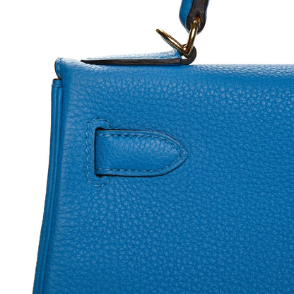 Hermes Togo Kelly Retourne 28 Bleu Zanzibar 29 of 36