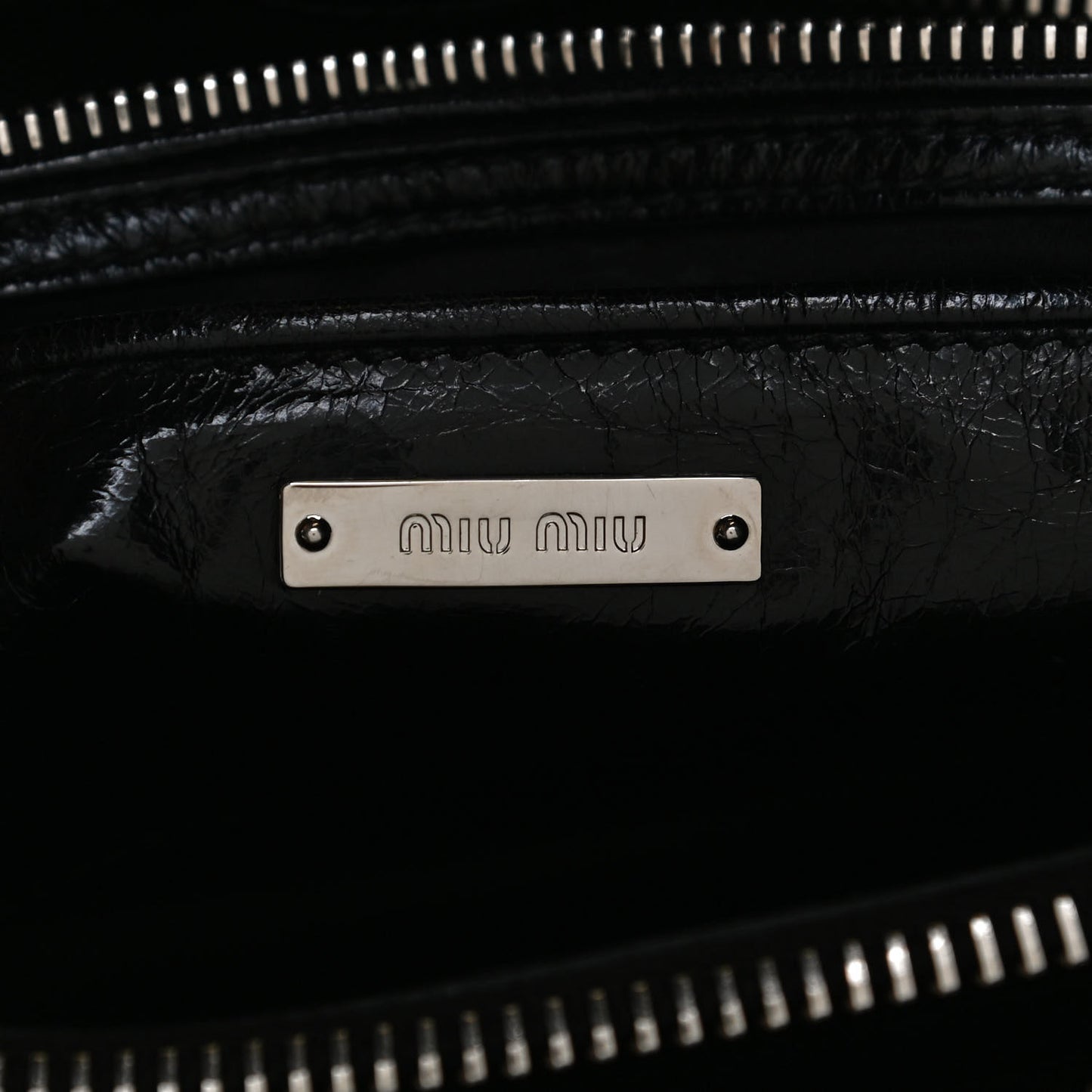 Vitello Shine Top Handle Satchel Black