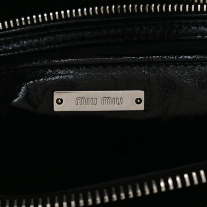 Miu Miu Vitello Shine Top Handle Satchel Black 5 of 13