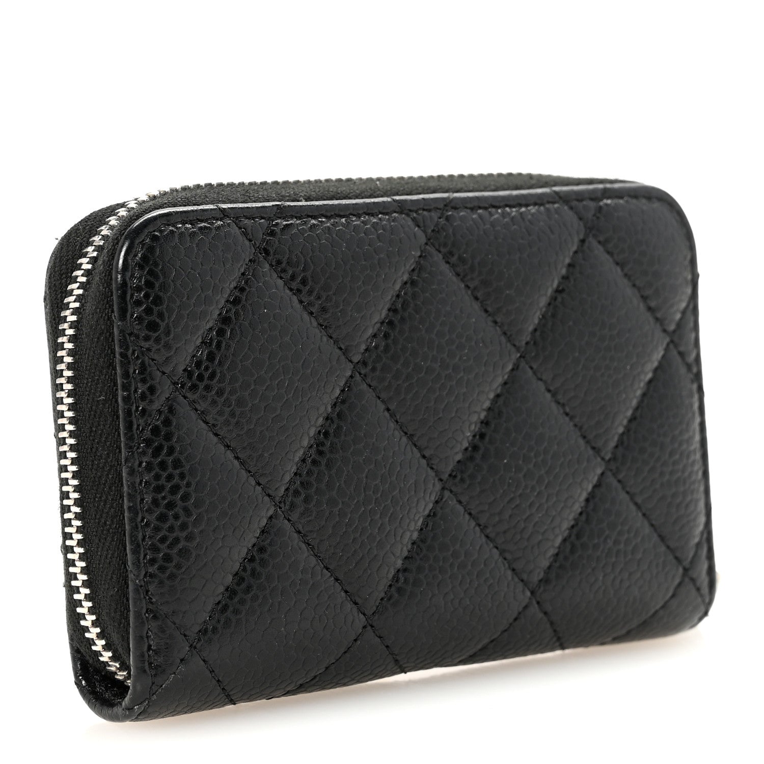 Chanel Caviar Quilted Zip Coin Purse Black 3 of 7