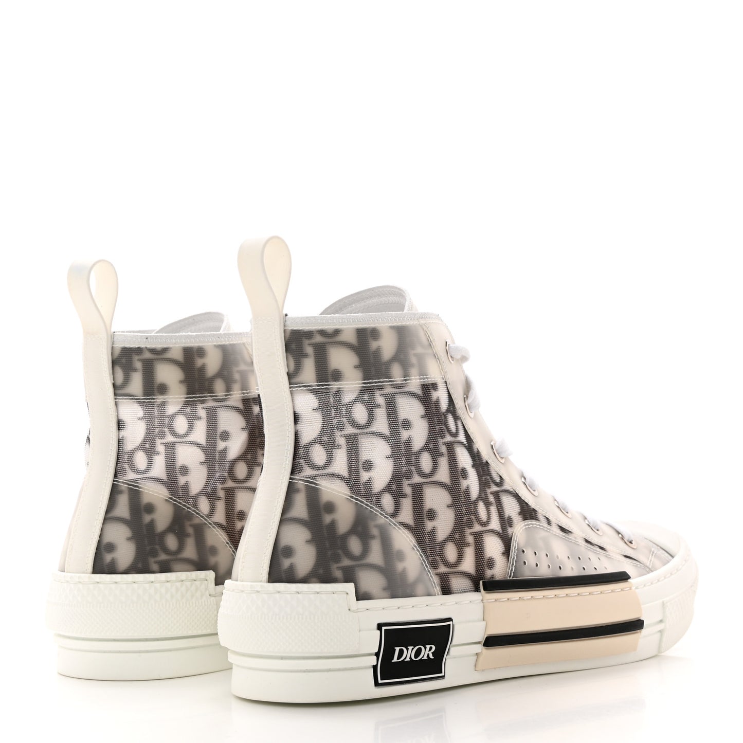 Technical Canvas Oblique B23 High Top Sneakers 40 White Black
