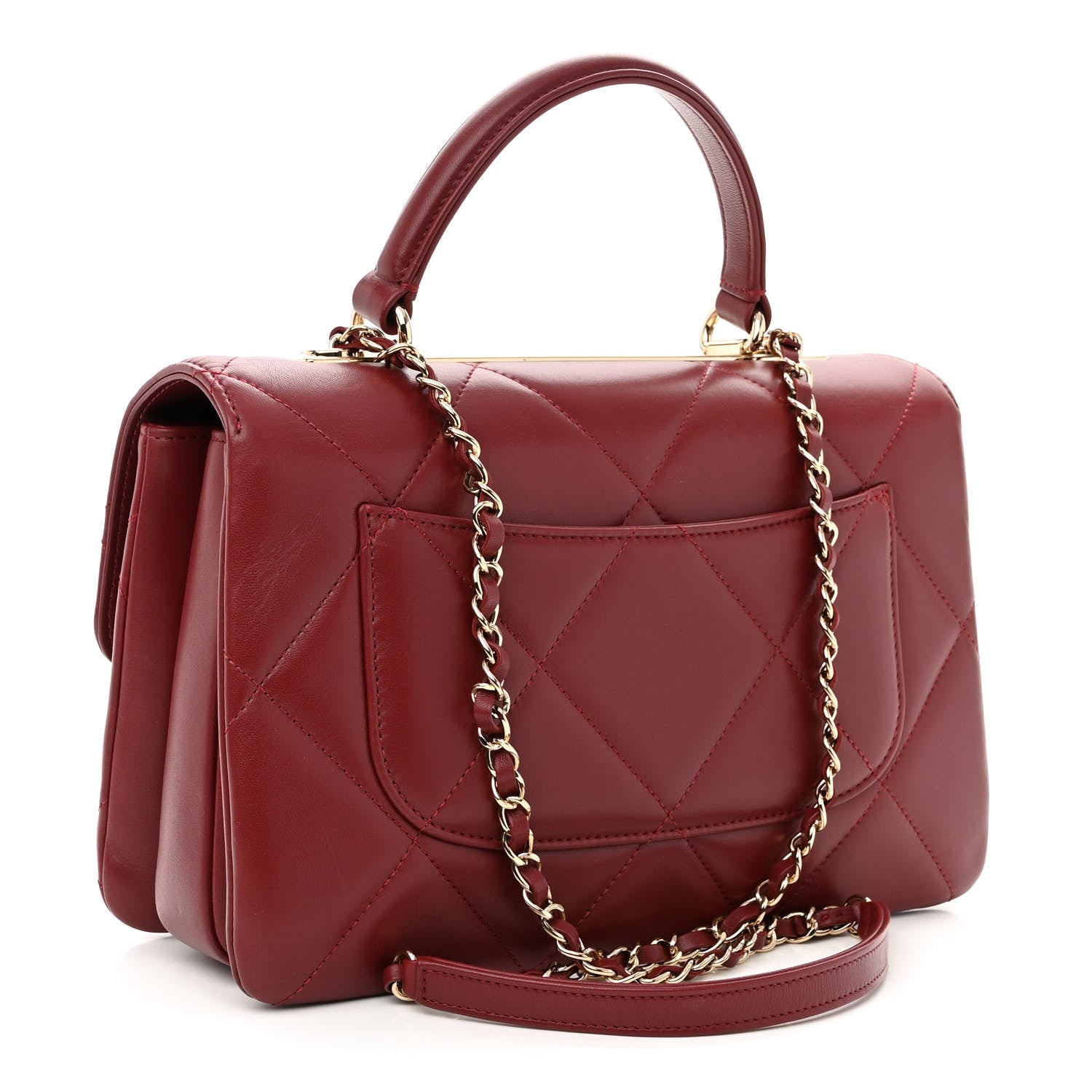 Chanel Lambskin Quilted Medium Trendy CC Flap Dual Handle Bag Burgundy 3 of 9