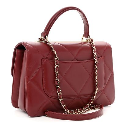 Chanel Lambskin Quilted Medium Trendy CC Flap Dual Handle Bag Burgundy 3 of 9