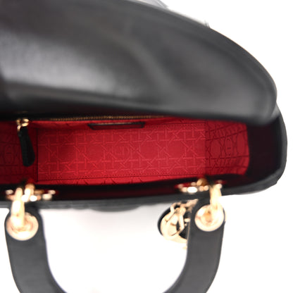 Christian Dior Lambskin Cannage Small Lucky Badges My Lady Dior Black 5 of 10